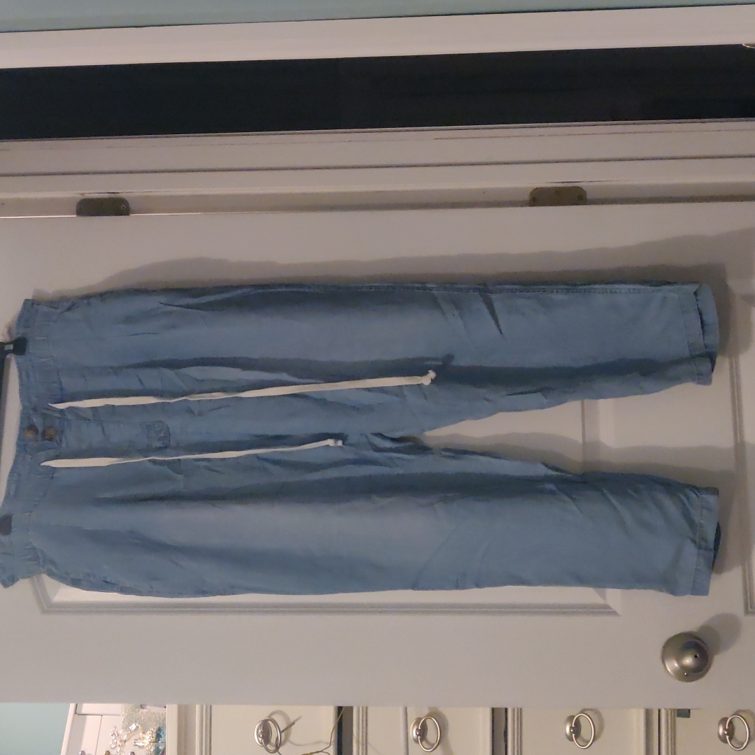 Drawstring Chambray Pants